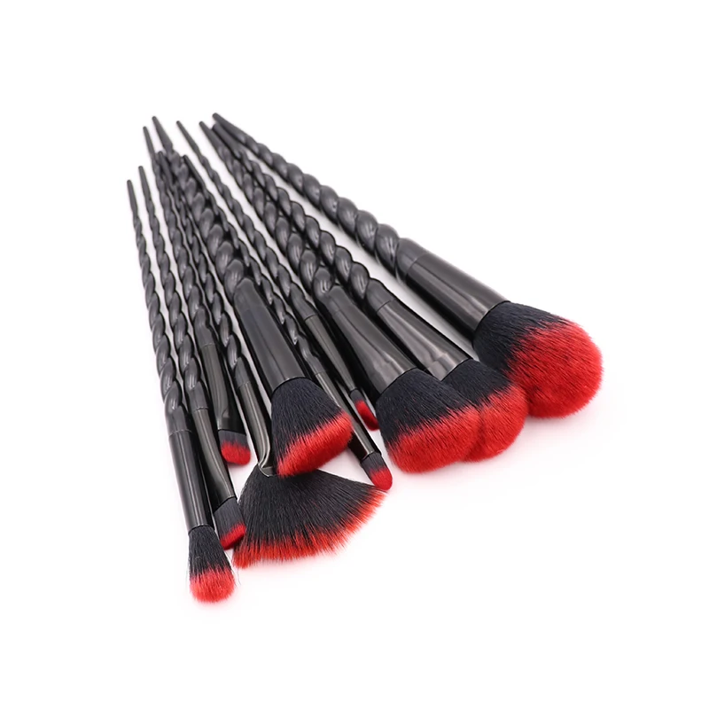 

New 10pcs Unicorn Makeup Brush Set Red Flame Foundation Blending Powder Eye shadow Make Up Brushes Cosmetic Beauty Make Up Tools