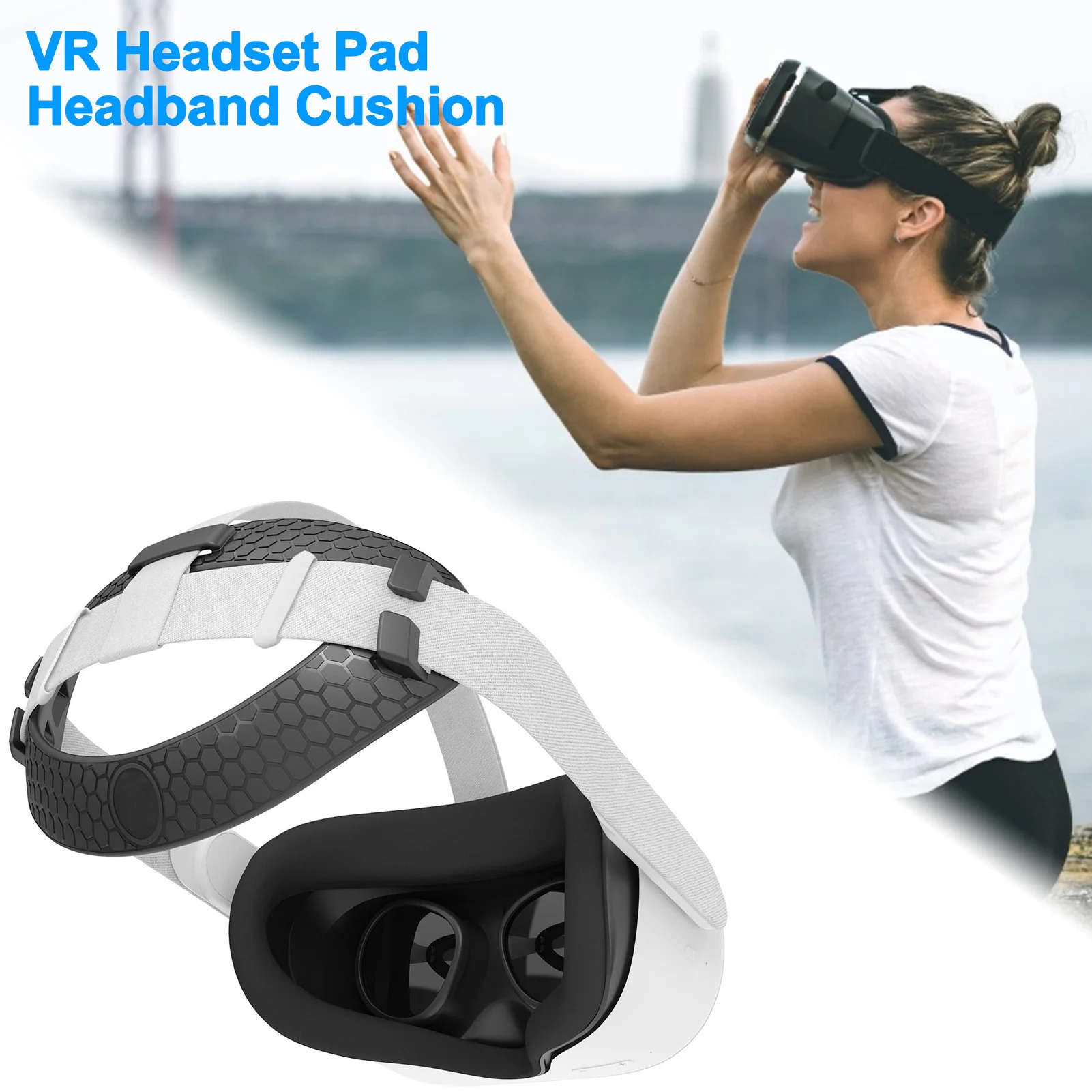 VR Headset Pad Headband Cushion For Oculus Quest 2 Soft Rubber Reduce Head Pressure Strap For Oculus Quest 2 Vr Accessories