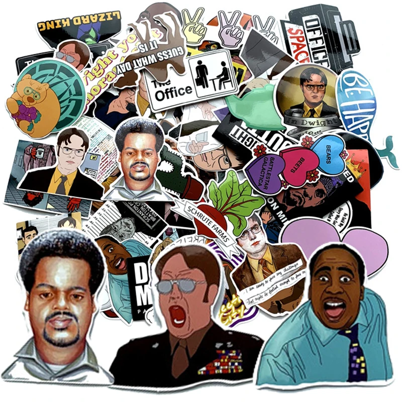

62pcs/set Friends the OFFICE TV SHOW Waterproof Fun Stickers Toy Luggage Sticker Motorcycle Luggage Notebook DIY Label Sticker