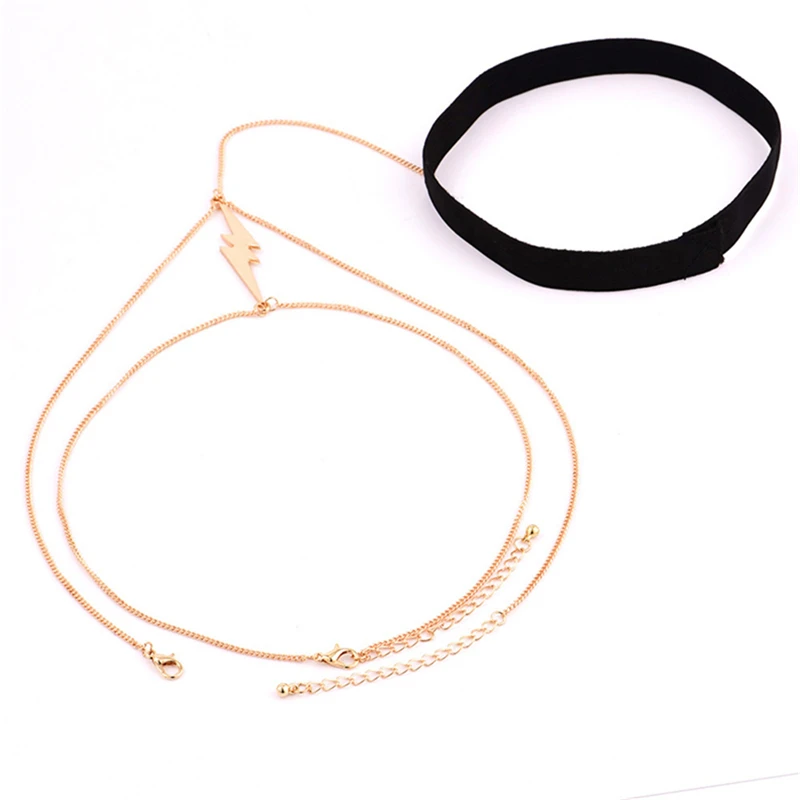 Leg Punk Beach Anklet Jewelry Vintage Chunky Curb Gold Silver Color Leg Chain Body Chain Thigh Chain Body Harness
