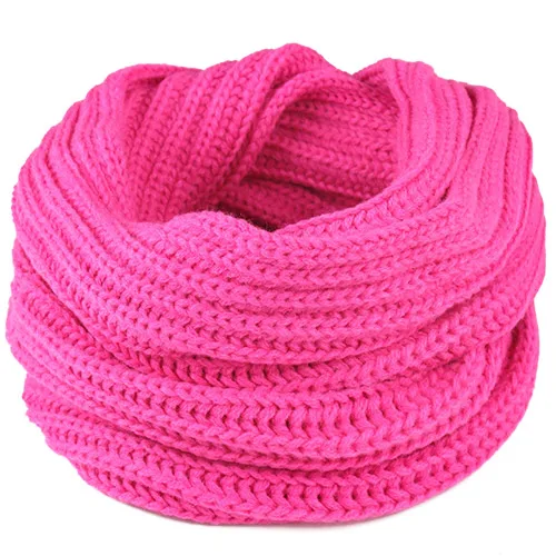 FURTALK, зимний шарф, детский вязаный шарф с кольцом для девочек и мальчиков, теплый шарф для малышей, мягкие шарфы с кольцом, розовый, черный, серый цвет - Цвет: Розово-красный