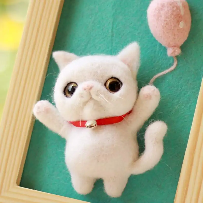 

Hom Decor Creative Wall Photo Frame Painting Ornaments Wool Felt Kit Handcraft DIY Cat Photo Frame Needle Felt Set Crafts