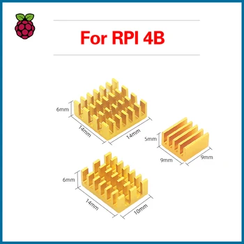 

MICROBOT For Raspberry Pi 4B Heat Sink 3pcs Aluminum Heatsink Radiator Cooling Kit Cooler for Raspberry Pi 4 Model B RPI144