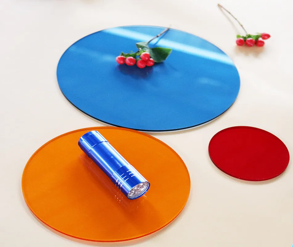 Round translucent color acrylic display board gourmet cosmetics photography decorative props ins wind photography, plexiglass