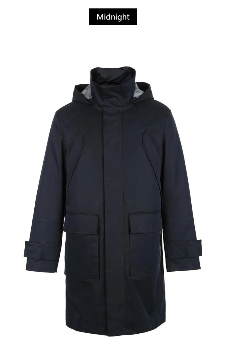 JackJones Мужская парка с капюшоном пальто ветровка длинная куртка Тренч пальто мужская одежда 218309524