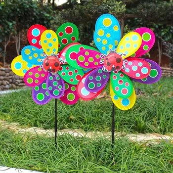 

Sequins Colorful Dot Windmill Wind Spinner Home Garden Yard Decoration Kids Toys