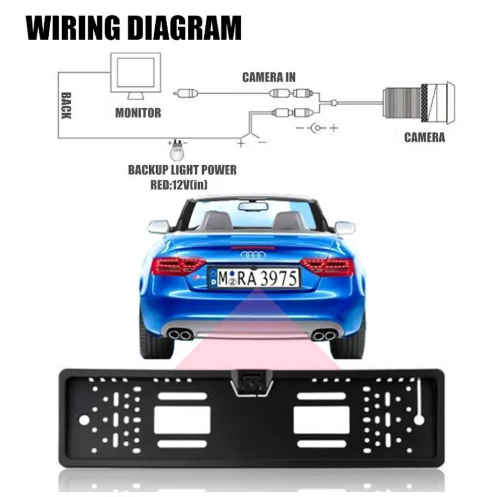 2,4G Беспроводная ЕС рамка номерного знака камера заднего вида Автомобильная камера номерного знака с светодиодный светильник ночного видения