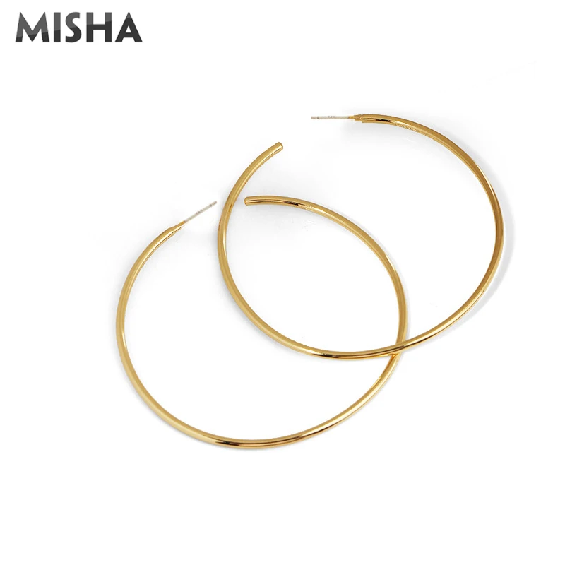 MISHA серьги-кольца для женщин, покрытые вручную круглые Винтажные Ювелирные серьги для девушек, подарки для девушек 0078