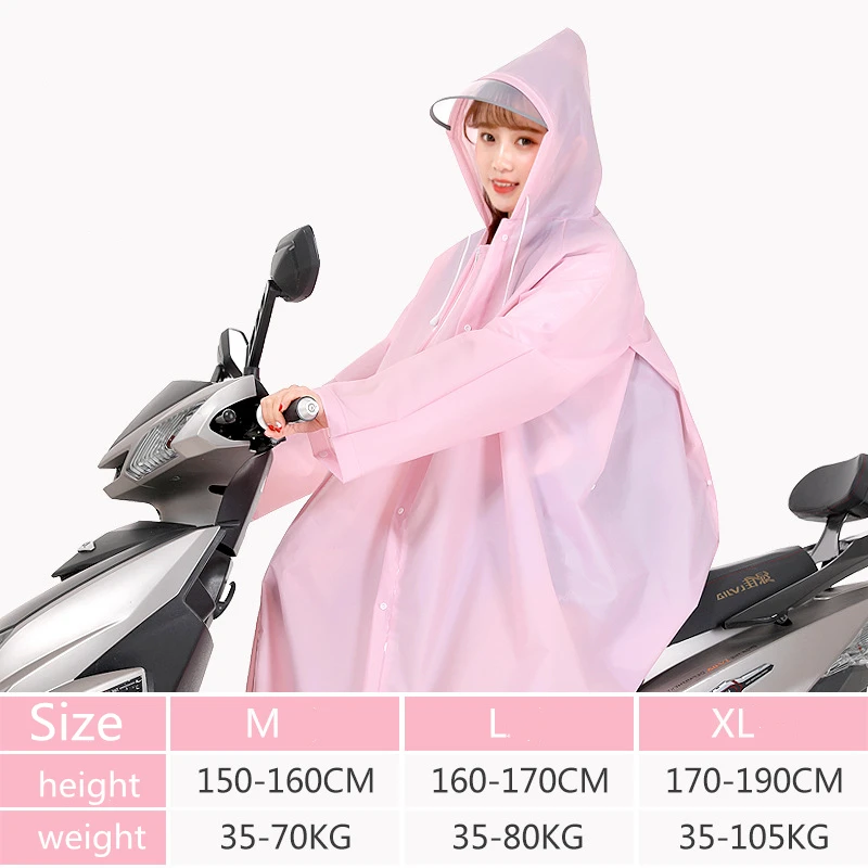 Light pink Дождевик для велосипеда, дождевик для женщин, дышащий, Длинные дождевики, женский портативный водоотталкивающий плащ, Женская непромокаемая одежда для взрослых - Цвет: Light pink