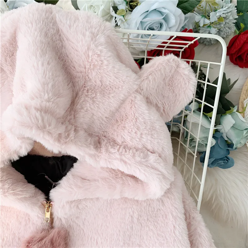 Neploe Harajuku Женская однотонная толстовка на молнии пальто женские толстовки Зимние Теплые Топы с капюшоном одежда свободное мягкое милое пальто 45302