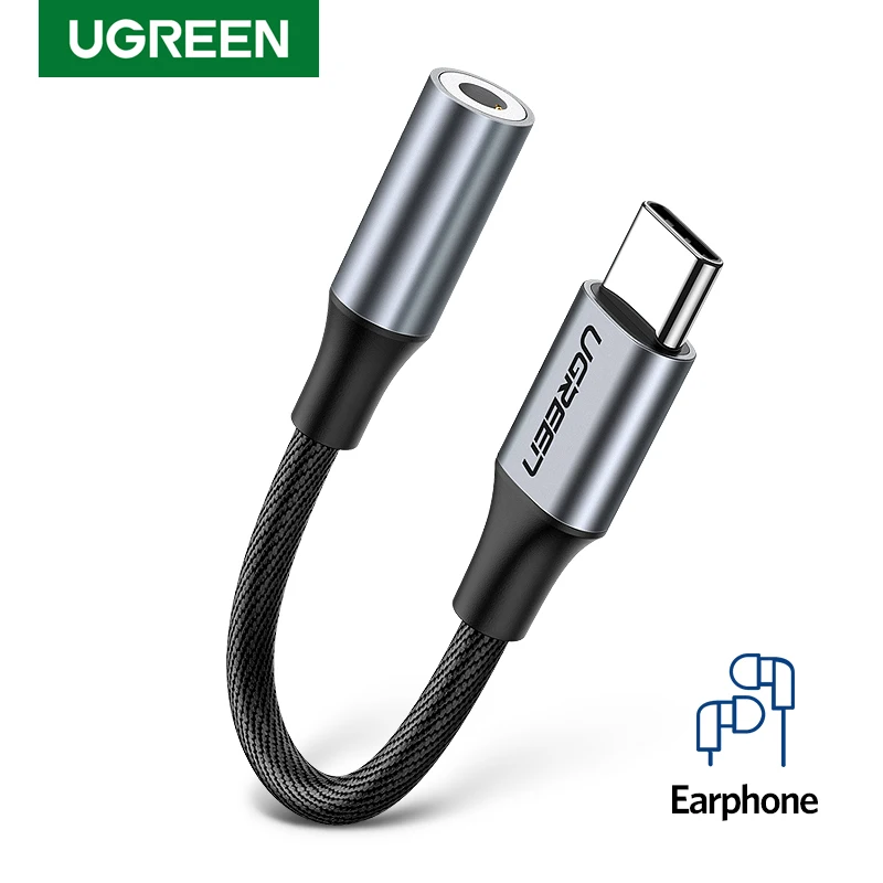 

UGREEN Type c to 3.5 jack USB C to 3.5mm Headphone Adapter Audio AUX 3.5 MM Jack Converter for HUAWEI P40 XIAOMI OnePlus 8 PRO