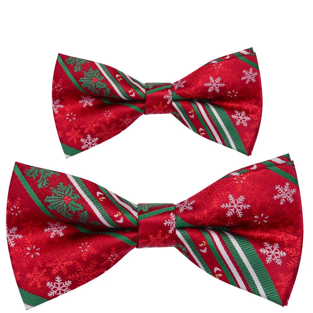 Ricnais, брендовый Рождественский комплект с галстуком-бабочкой для родителей и детей, шелковый галстук-бабочка с изображением Санта-Клауса и дерева для мужчин и мальчиков, вечерние праздничные рождественские подарки