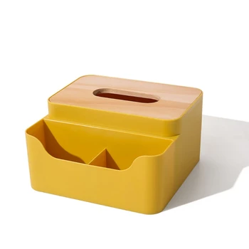 

Tissue Box Roll Paper Storage Container Creative Remote Control Storage Case for Home Bedroom Bathroom Coffee Table