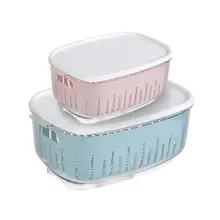 Кухонная коробка для хранения свежести холодильника, прозрачная коробка для сохранения свежести, двойной пластиковый прямоугольный контейнер с крышкой