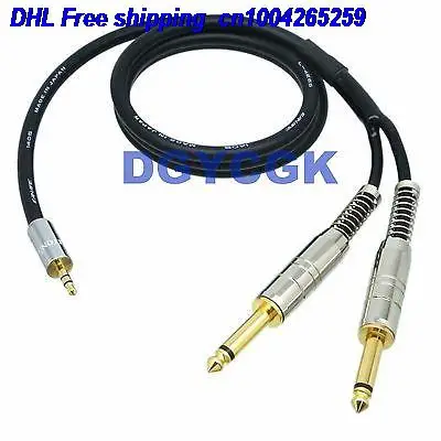 

EMS/ DHL 10pcs 3.5mm stereo TRS to 2-way L+R 6.35mm mono TS cable 30FT adapter audio plug jack cable 22j