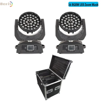 

No tax flightcase 2x led zoom wash 36x12w rgbw 4in1 moving head light 36x18w rgbwa uv 6in1 led moving stage light dmx dj lights