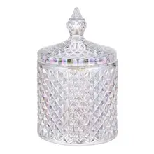 Хрустальная коробка для конфет, стеклянный контейнер для хранения закусок, украшение для дома, настольная комната(цветная