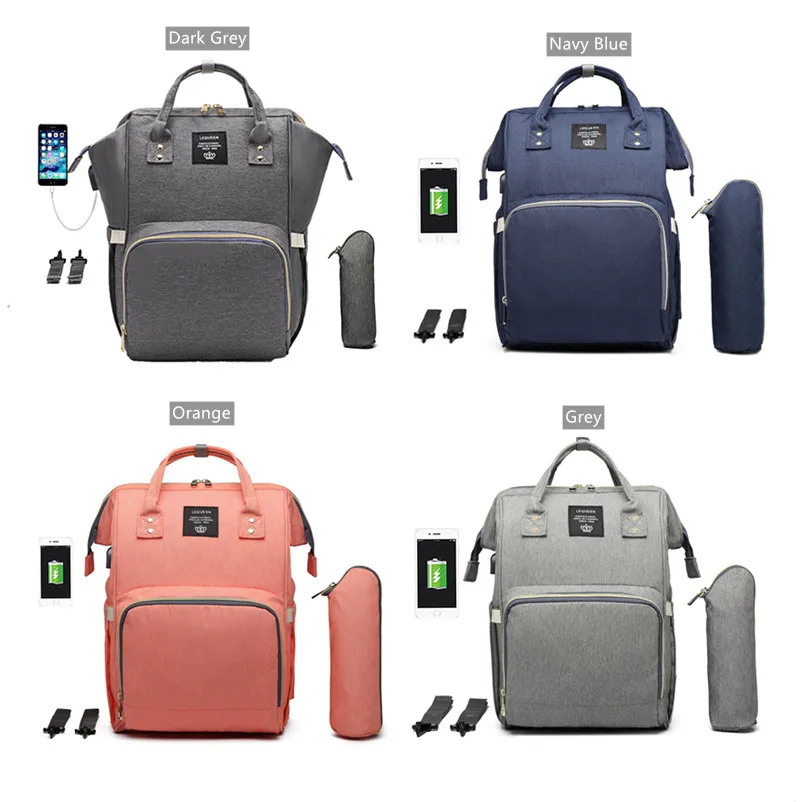 

Mummy Maternity Nappy Bag Waterproof Diaper Bag With USB Stroller Travel Backpack for Mom Multi-pocket Nursing Bag for Baby Care