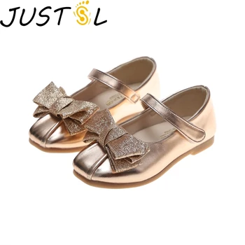 

JUSTSL Girls Fashion Thin Shoes Child New Autumn Spring Wild Soft Bottom Shoes Kids Bow Princess Shoes