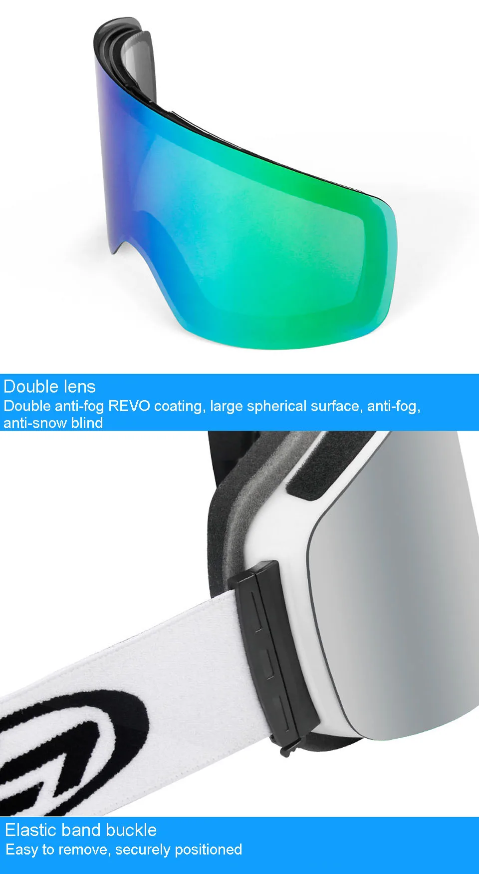 Loogdeel зеркало в форме тарелки мужские лыжные очки двухслойные Анти-туман снег сноуборд UV400 лыжные очки мужские наружные альпинистские очки