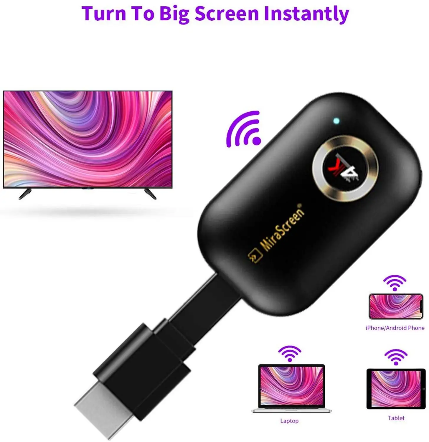 4K HDMI беспроводной дисплей ключ Airplay Miracast WiFi Дисплей адаптер приемник портативный