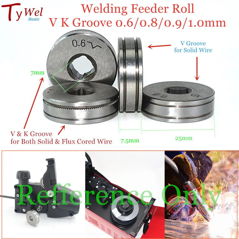 Welding Wire Feeder Welding Wire Feeding Roll V K Knurl Groove 0.6mm-1.0mm for SSJ-16 Mini Feeder Roll