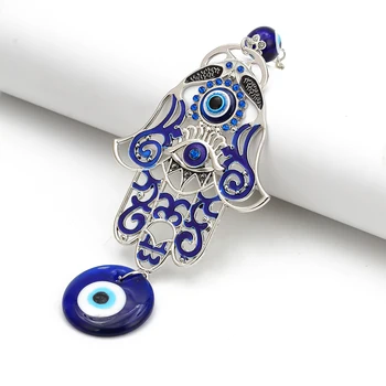 MEIBEADS 1pc Turkey Blue Evil Eye Glass Hamsa Hand Charms Wall Hang  Keychian Jewelry Fit Women Diy Fatima Hand Gift-Leather bag