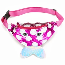 Женская поясная сумка в виде русалки с блестками, 5 цветов, Большая вместительная сумка с ремнем, карман для телефона, новинка, блестящая нагрудная сумка с рисунком в горошек