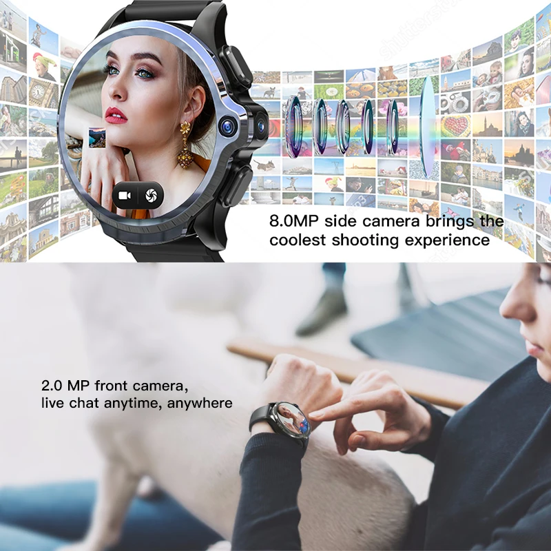 Смарт-часы KOSPET Prime 3g 32G, 1260 мА/ч, батарея, двойная камера, Face ID unclok, 1,6 дюймов, 4G, Android, Смарт-часы, камера, gps, BT