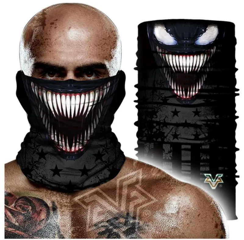 Movie Venom Anime Hoodie Skull Seamless Balaclava Magic Scarf Headwear Outdoor Sports Bandanas Cycling Hiking Mask Neck Gaiter - Цвет: PL180871