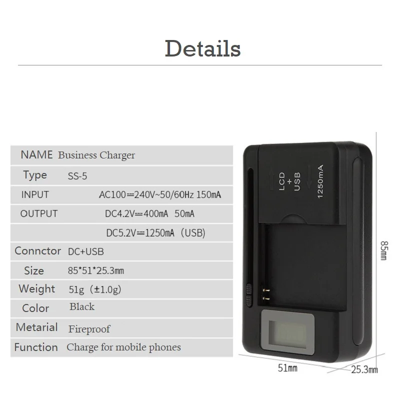 Charger Adapter Battery Charger Power Supply Adapter Battery Charger Adapter Mobile Battery Charger Universal LCD Indicator Screen