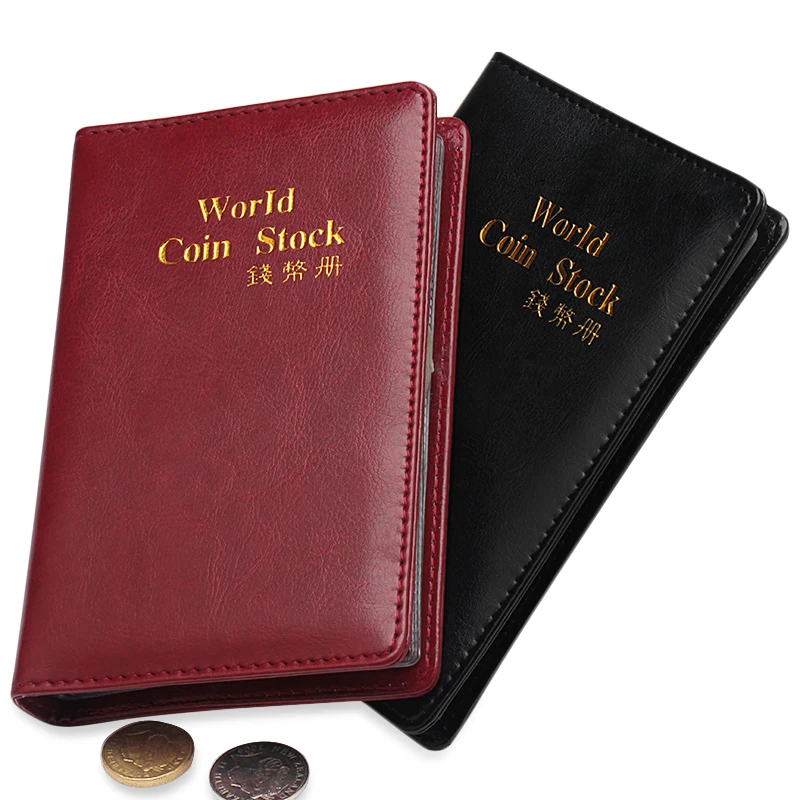 

2019 New 10 Pages 60 Pockets PU Leather World COIN STOCK Waterproof Album Coin Collection Book Vertical Version