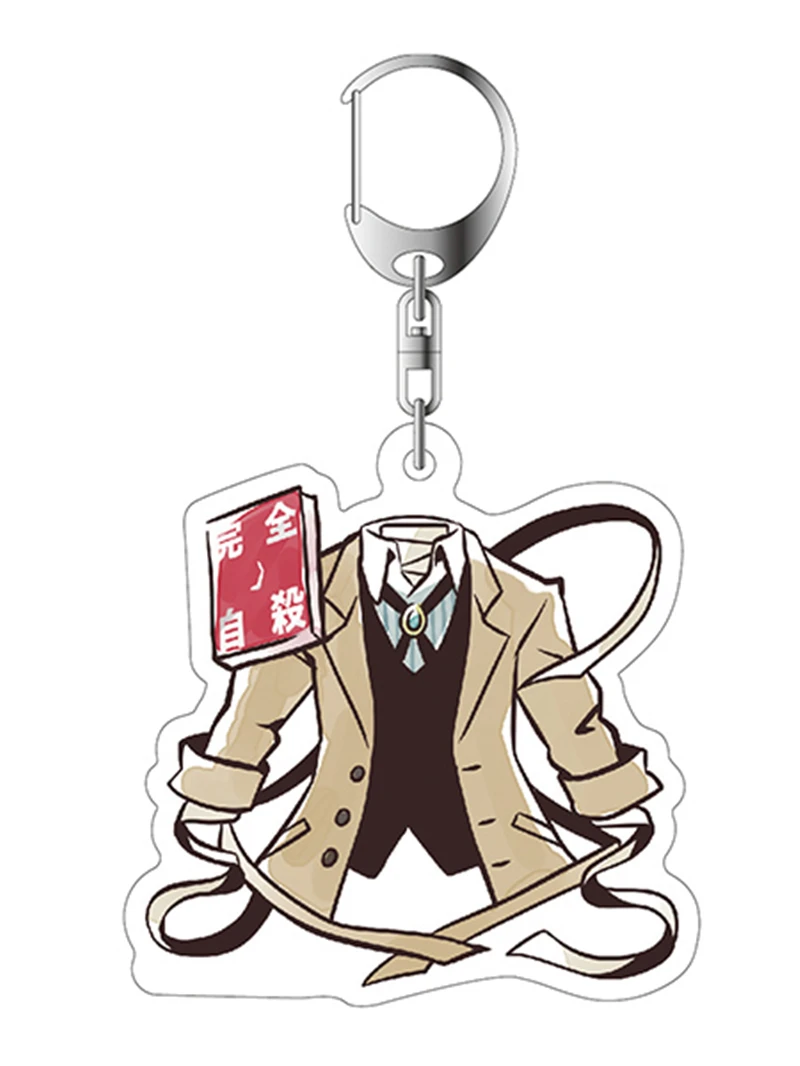 d 1pc Hot Anime Bungou Stray Dogs dazai osamu Clothing Pattern Acrylic Keychain Backpack Pendant Decor Keyring Gifts Toys - Цвет: d