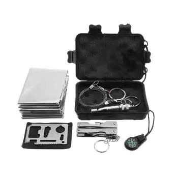 

6 In 1 Emergency SOS Survival Tools Kit EDC Tool Multi-Purpose EDC Emergency Tools Evereyday Carry Gear Camping Kit