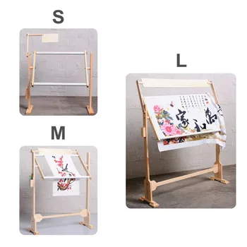 

New S/M/L Adjustment Solid Wooden Frames Tabletop Cross Stitch Frame Embroidery Floor Stand for Needlework Sewing Handmade Tools