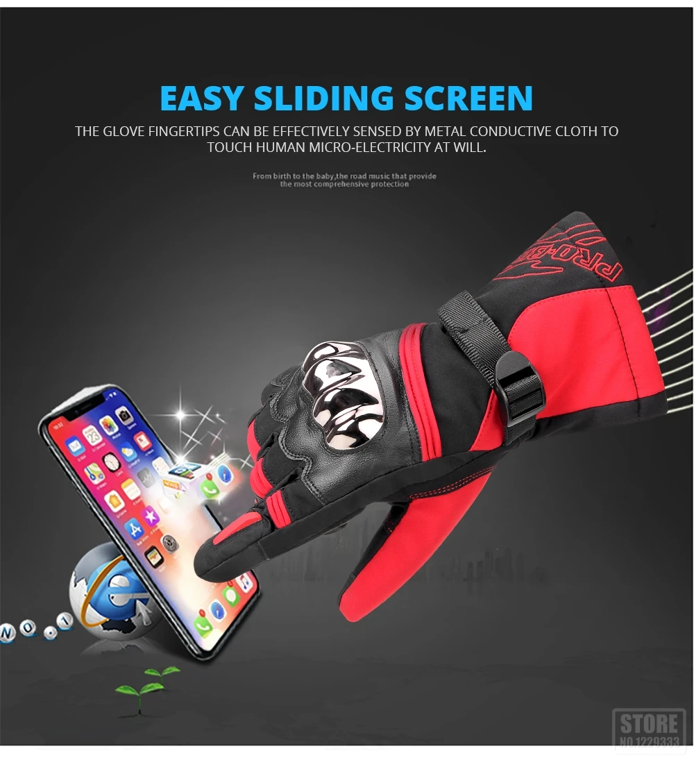 PROBIKER Мотоциклетные Перчатки Водонепроницаемые Guantes Moto термоперчатки с флисовой подкладкой мотоциклетные перчатки с сенсорным экраном мотоциклетные перчатки для верховой езды