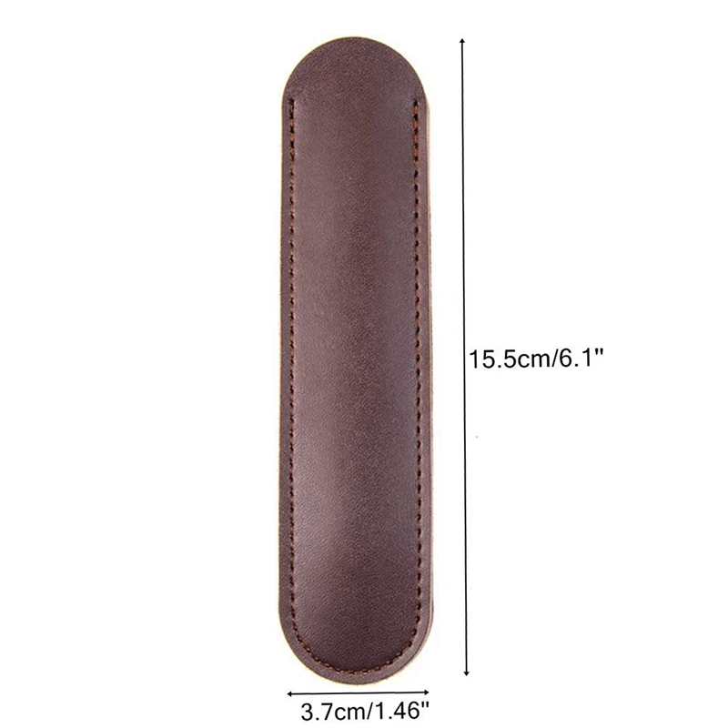 3 Pcs Leather Single Pen Sleeve Case Holder Set for Students Businessman Artist