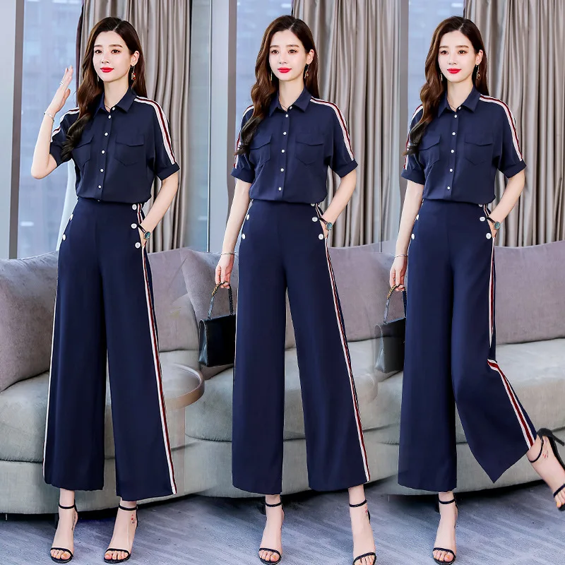 

2019 Spring Clothing New Style Very Fairy of Playful Two-Piece Casual Trousers Slimming Loose Pants Elegant Set Western Style Wo