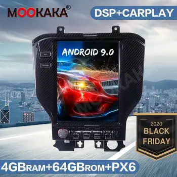 

Carbon Fiber Tesla Screen Android 9.0 PX6 Car Radio GPS Navigation For Ford Mustang 2015-2019 Multimedia Player Stereo Head Unit
