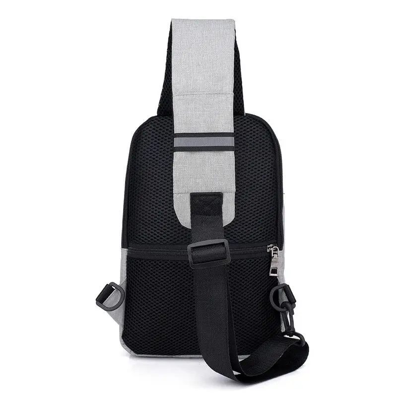 Men's Shoulder Crossbody Bags USB Charging Chest Pack Casual Man Messenger Bags