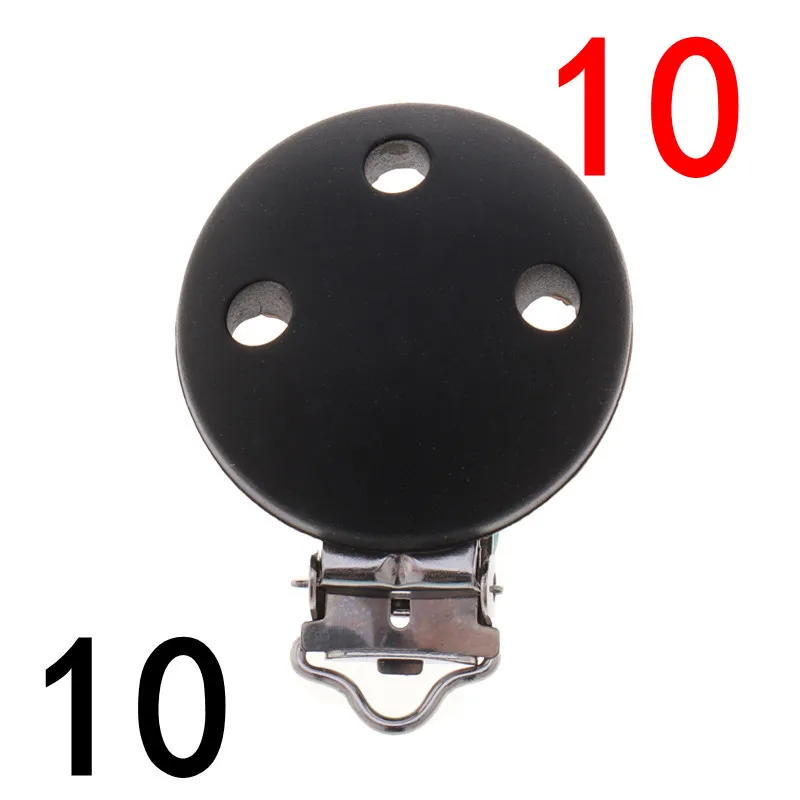 ATOB 10PCS Pacifier Clip Silicone Round Teether Clips DIY Baby Pacifier Dummy Chain Holder Soothing Pacifier Accessories - Цвет: round10