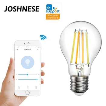 

JOSHNESE Smart Bulb 220V WiFi Smart Filament Bulb eWeLink APP Control Adjustable Lights Cool Warm Two Colors Decorative Bulb