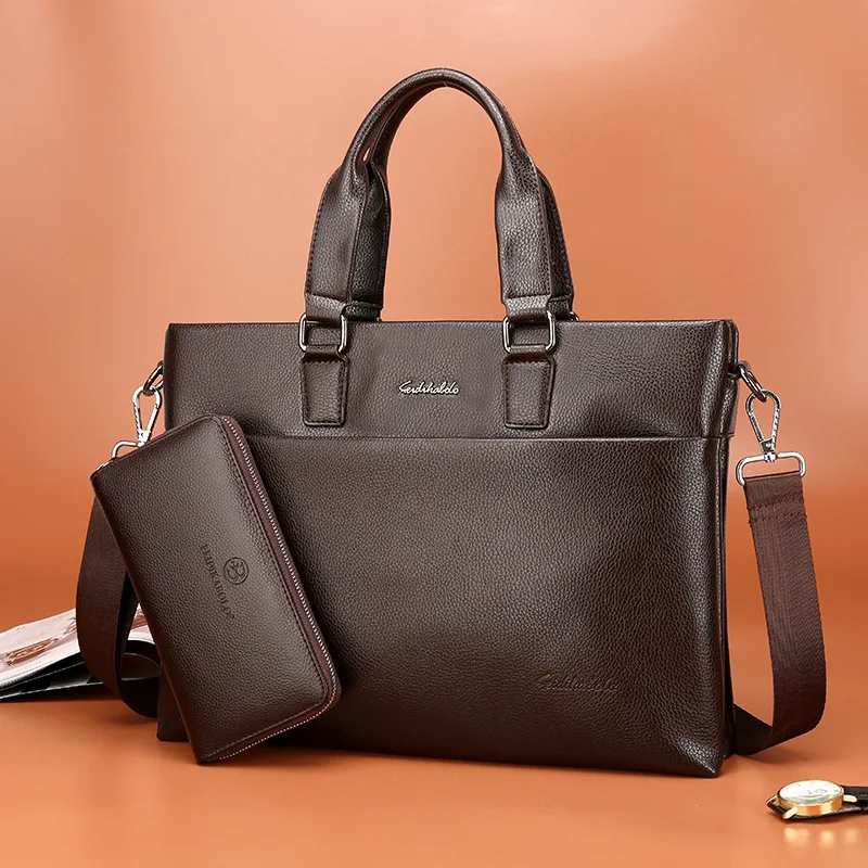 

2019 New Style Men Genuine Leather Business Casual Men's Bag Briefcase Computer Bag Hand Oblique Shoulder Bag