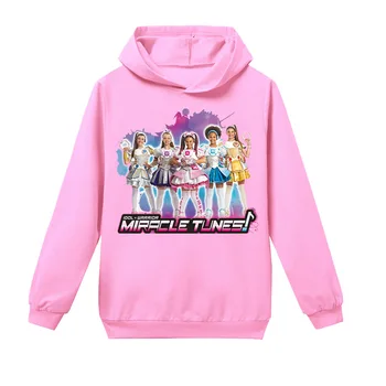 

Fashion Girls Shirts Cotton Pink Clothes Miracle Tunes Style Toddler Boys child Tops Hooded Long Sleeve Shirt kid clothes Unisex