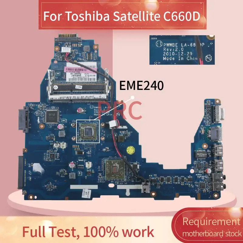K000124420 For Toshiba Satellite C660D EME240 Laptop motherboard LA-6849P DDR3 Notebook Mainboard | Компьютеры и офис
