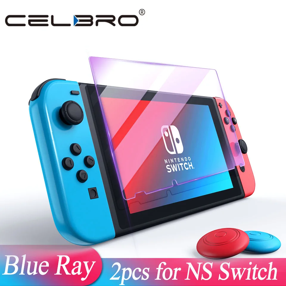 2pcs Blue Ray Glass Защитное стекло для Kind Switch, закаленное стекло, Защита экрана для kinddos Switch NS glass, аксессуары, защита экрана - Цвет: 2pcs Blue Ray Glass