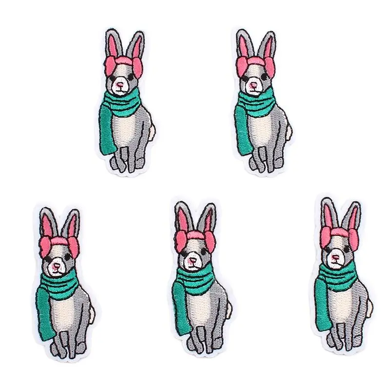 10pcs/lot Cartoon Rabbit Patches Iron On Embroidery Animal Stickers DIY Jeans Coats Sewing Appliques badge Garments Accessories | Дом и сад