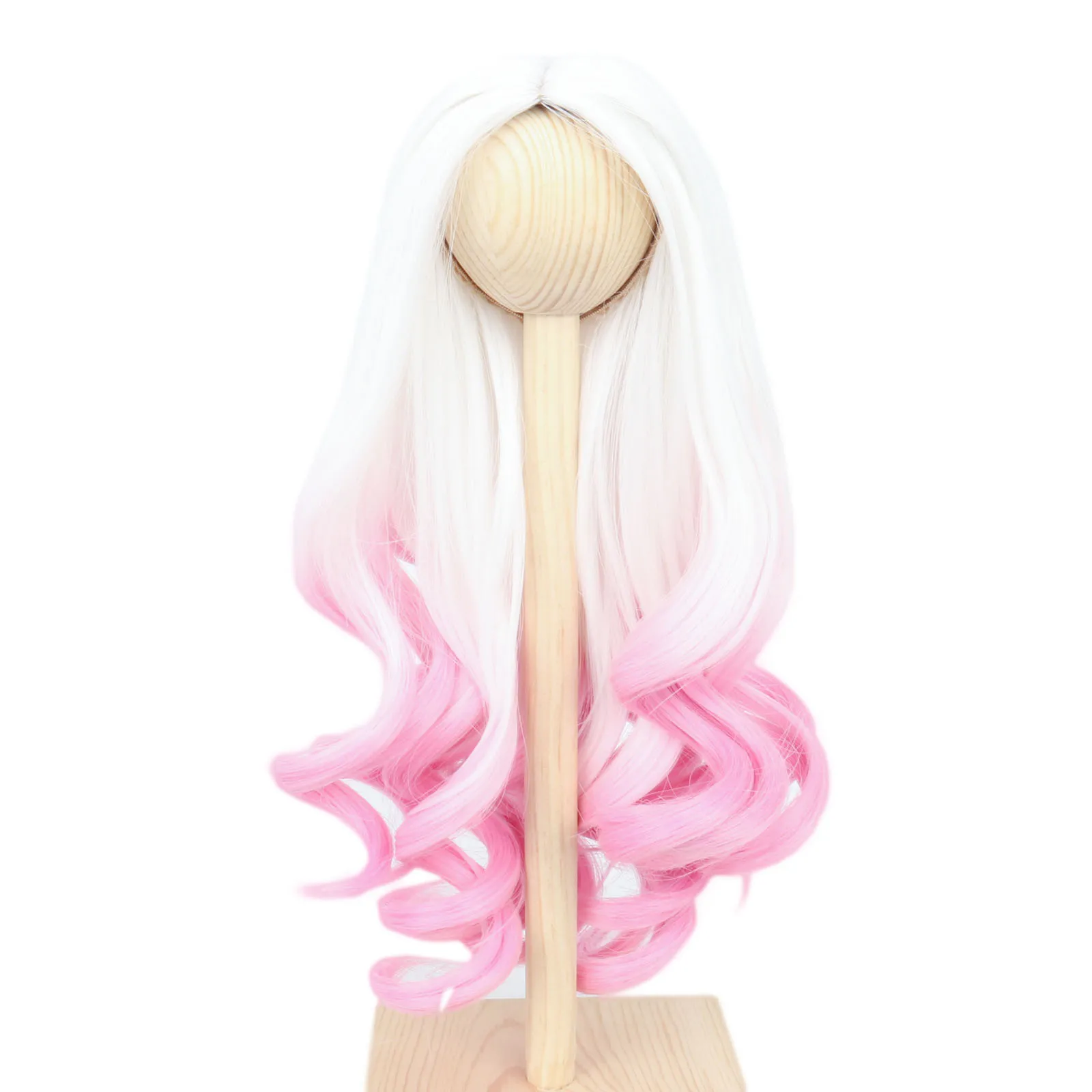 

Miss U Hair 8-9 Inch 1/3 BJD Doll Wig MSD DOD Pullip Dollfie Long Curly Dyeing Pink Hair Not for Human