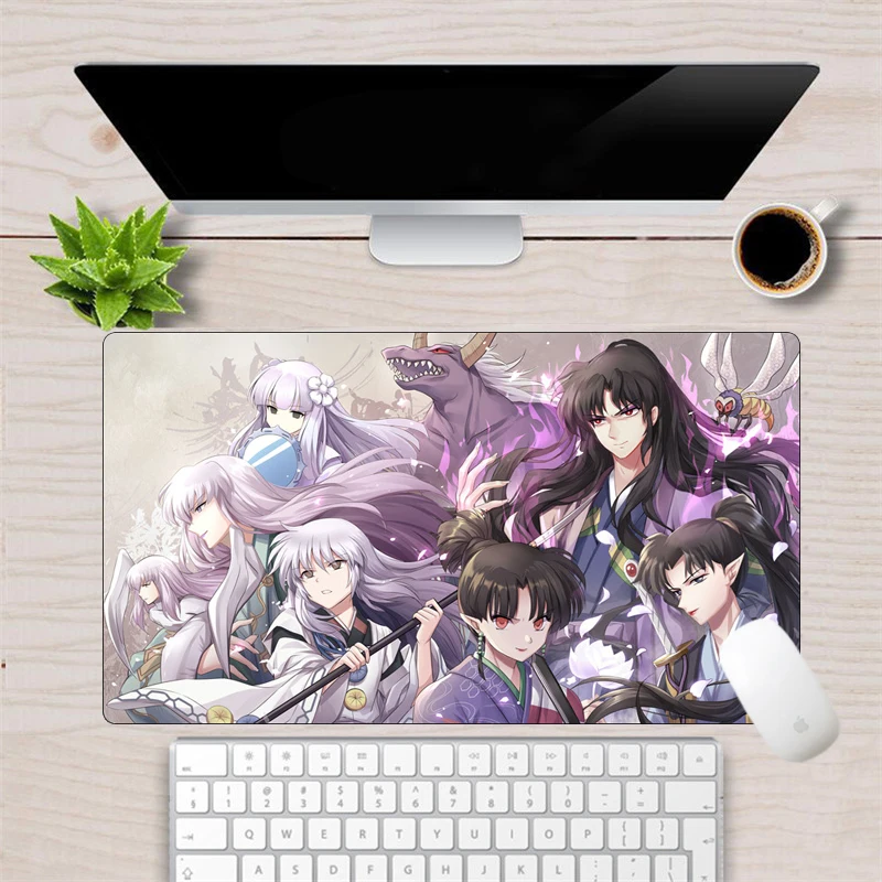 Аниме Inuyasha коврик для мыши геймер 70x40 см большой резиновый прочный запирающийся край игровой коврик для мыши Компьютерная клавиатура Коврик Настольный коврик