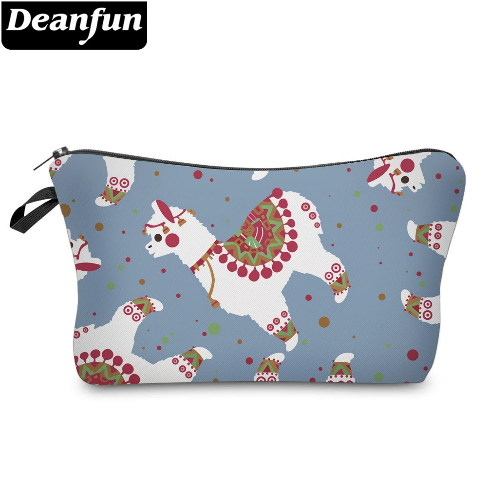 Deanfun животные принты водонепроницаемый Рождество лама косметичка маленькие косметички органайзер для путешествий для женщин 51529
